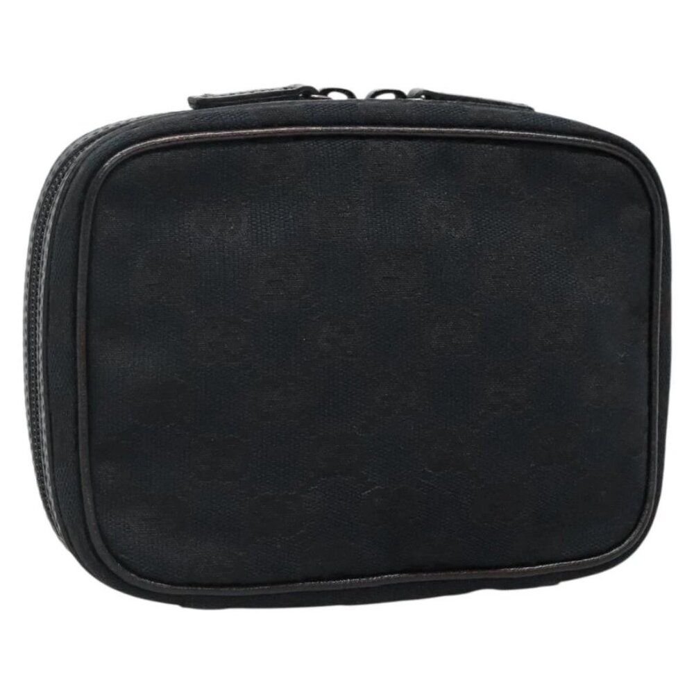 GUCCI GG Canvas Pouch Black 153129 Auth ti3305